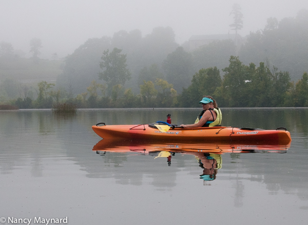 Jane in her new kayak.