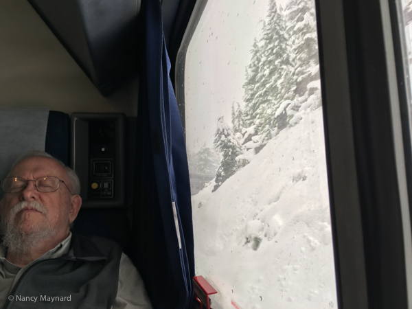 Mike napping on the train.