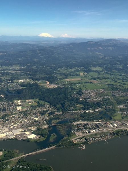 Mt St Helens and Mt Adams leaving PDX