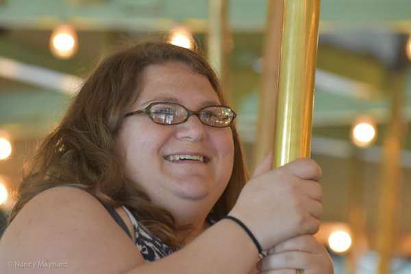 Courtney on the carousel.