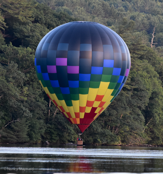 Balloon touching down on the Connecticut.